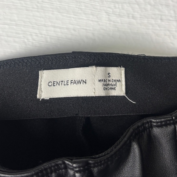 Gentle Fawn Fleece Lined High Waist Black Pleather Pants - Picture 4 of 9